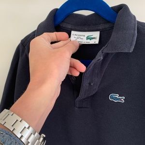 Lacoste navy long sleeved polo